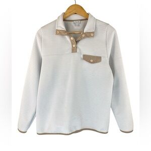 J.Crew Ribbed Quarter Snap Pullover Sweater - Women’s M, Long Sleeve, Pocket